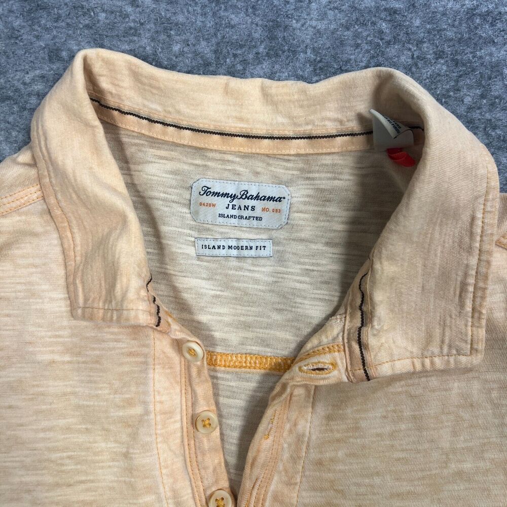 Tommy Bahama Men's Polo Shirt Large‎ Tan Short Sleeve Island Modern Fit Golf - Picture 3 of 7